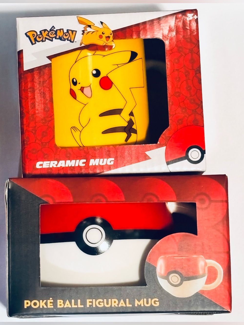 Set of Pokémon Pikachu and Poke Ball Mugs